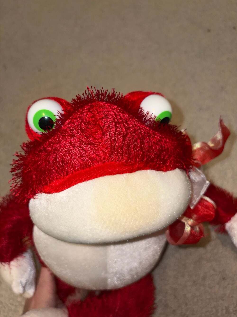 Dan Dee Collector's Choice Valentine's Day Red and White Plush Frog